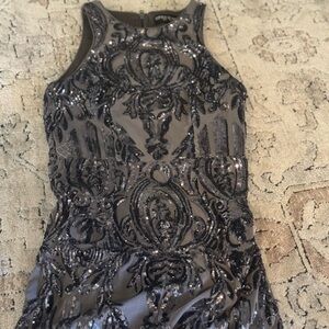 Elegant Silver Sequin Dress